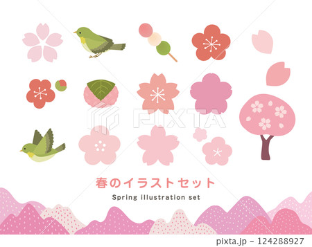 春のイメージ素材のセット 124288927
