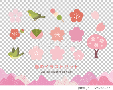 Set of spring image materials Set of spring image materials 124288927