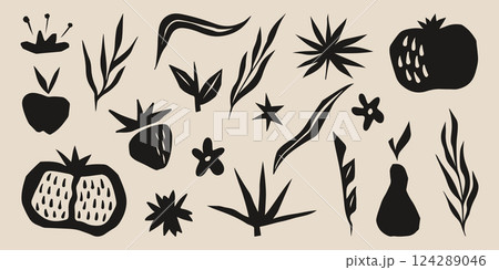 Boho abstract organic shapes set Boho abstract organic shapes set 124289046