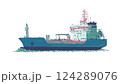 Isolated vector illustration of liquefied natural gas tanker carrier 124289076