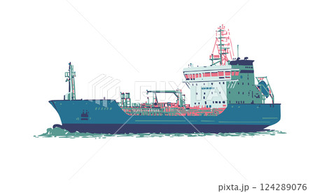 Isolated vector illustration of liquefied natural gas tanker carrier Isolated vector illustration of liquefied natural gas tanker carrier 124289076