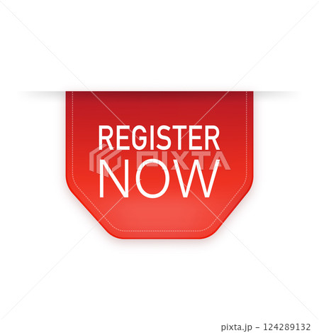 Register now red ribbon isolated on white...のイラスト素材 [124289132] - PIXTA