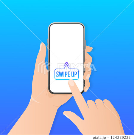 Swipe up Modern communication technology. smartphone hands, great design for any purposes. Web design. Media technology. Modern pattern with swipe smartphone hands. 124289222