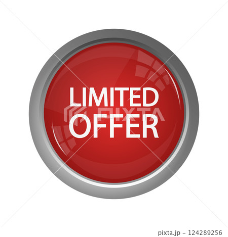 Red limited offer. Special offer badge. Big sale special offer. Vector background. Store label. Vector illustration. 124289256