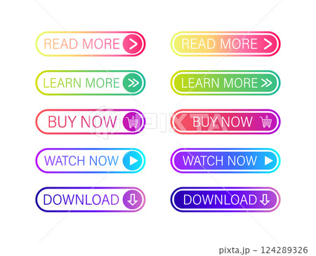 Green read more, buy now in modern style. Call icon. Website template. Modern infographic design template. Vector green background. Vector flat. Color set. 124289326
