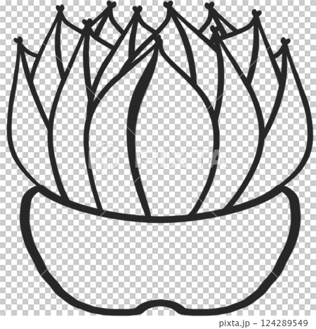 A delicate, hand-drawn cactus outline in minimalist style, illustration of a children's activity coloring book page with pictures of cactus. A delicate, hand-drawn cactus outline in minimalist style, illustration of a children's activity coloring book page with pictures of cactus. 124289549