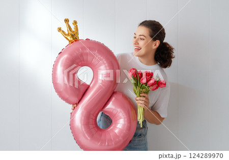 Woman is sleeping in her bedroom Woman is sleeping in her bedroom 124289970