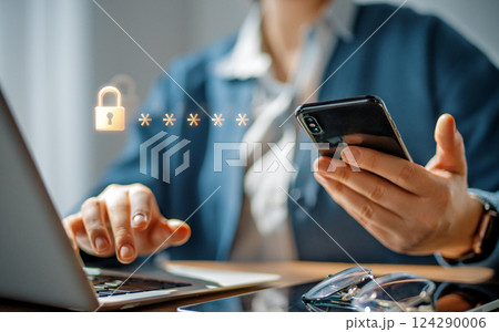 Woman is sleeping in her bedroom 124290006