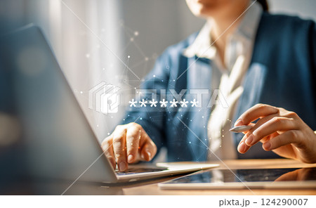 Woman is sleeping in her bedroom 124290007