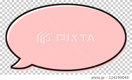 Simple horizontal speech bubble illustration material red 124290048