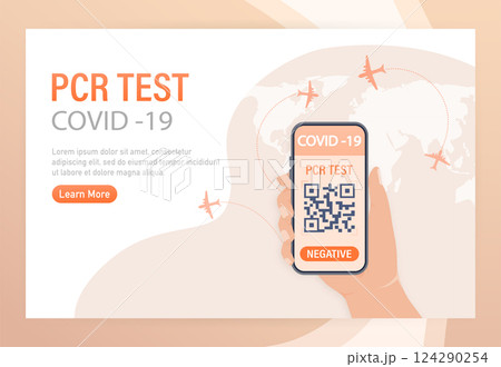 Illustration with negative pcr test people for paper design. Vector illustration. Covid test. Illustration with negative pcr test people for paper design. Vector illustration. Covid test. 124290254