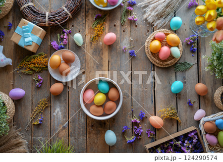 Easter holiday background Easter holiday background 124290574
