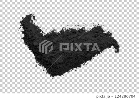 Black powder isolated on transparent background. Black powder isolated on transparent background. 124290704