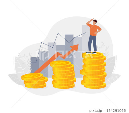 Finance growth man illustration. Vector illustration design. Business financial investment 124291066