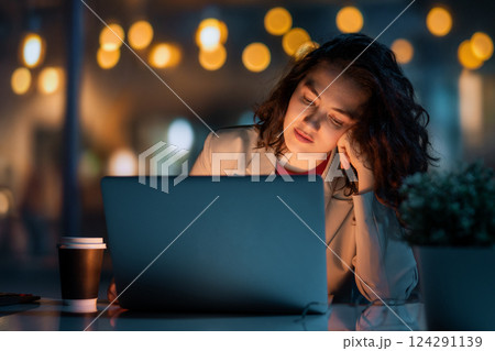 businesswoman working on laptop businesswoman working on laptop 124291139