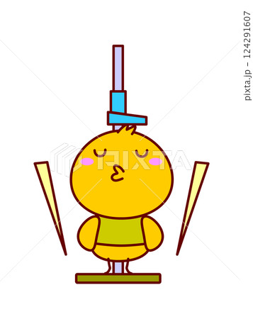 ひよこの身長測定 124291607