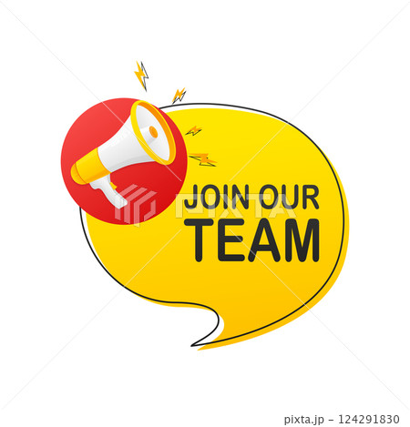Join our team megaphone for banner design. Vector stock illustration. 124291830