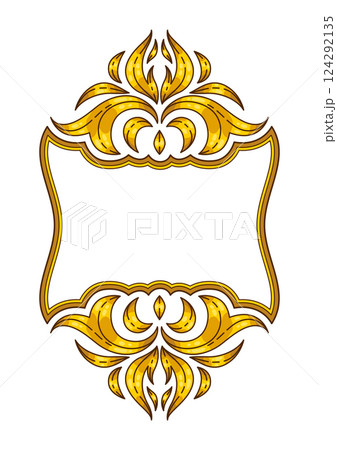 Floral frame in baroque style. Decorative curling plant. Floral frame in baroque style. Decorative curling plant. 124292135