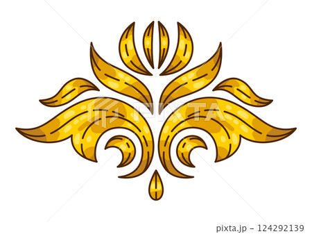 Floral element in baroque style. Decorative curling plant. 124292139