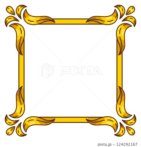 Floral frame in baroque style. Decorative curling plant. 124292167