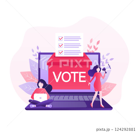 Cartoon icon. Cartoon character. Flat vote people for concept design. Poster design. Cartoon icon. Cartoon character. Flat vote people for concept design. Poster design. 124292881