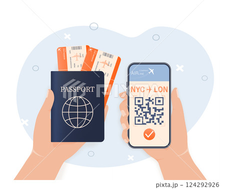 Line ticket. 3d isometric illustration cell phone. Online booking service vector illustration. Line ticket. 3d isometric illustration cell phone. Online booking service vector illustration. 124292926
