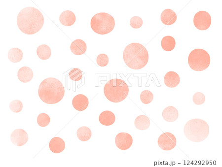 ゆるい丸・ドット(淡いピンク)のイラスト素材水彩タッチ ゆるい丸・ドット(淡いピンク)のイラスト素材水彩タッチ 124292950
