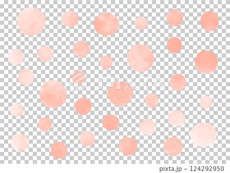 ゆるい丸・ドット(淡いピンク)のイラスト素材水彩タッチ ゆるい丸・ドット(淡いピンク)のイラスト素材水彩タッチ 124292950