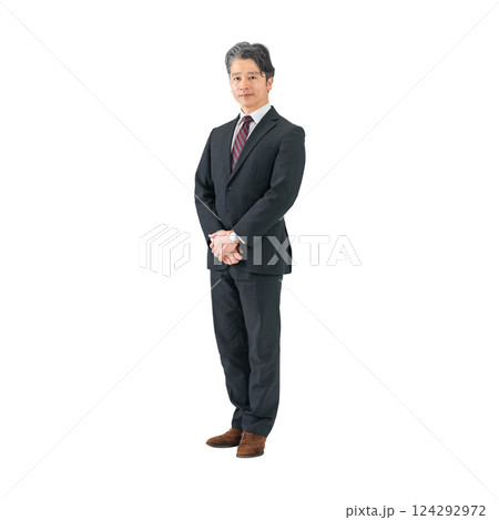 斜めに立つミドルエイジ男性ビジネスパーソン 手作業で精密に切り抜いた背景透過全身写真PNG 斜めに立つミドルエイジ男性ビジネスパーソン 手作業で精密に切り抜いた背景透過全身写真PNG 124292972