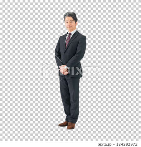 斜めに立つミドルエイジ男性ビジネスパーソン 手作業で精密に切り抜いた背景透過全身写真PNG 斜めに立つミドルエイジ男性ビジネスパーソン 手作業で精密に切り抜いた背景透過全身写真PNG 124292972
