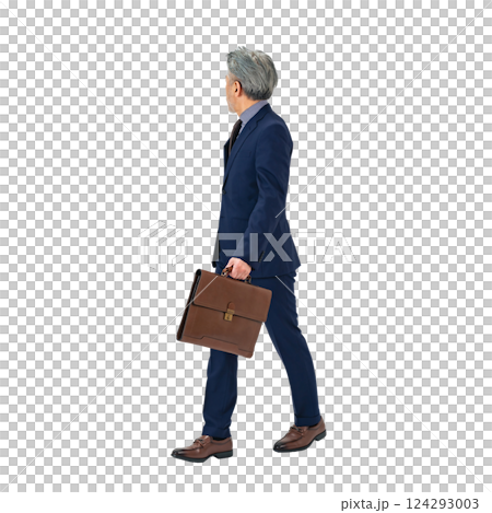 A middle-aged businessman looking back while walking. A transparent full-body photo PNG precisely cut by hand A middle-aged businessman looking back while walking. A transparent full-body photo PNG precisely cut by hand 124293003