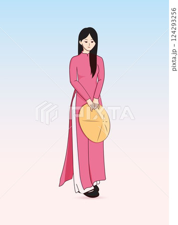 Vietnamese woman in traditional ao dai 124293256