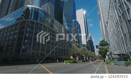 Skyscrapers soar in urban cityscape 124293553