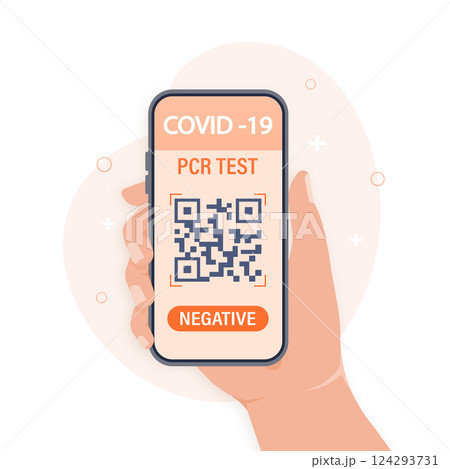 Illustration with negative pcr test people for paper design. Vector illustration. Covid test. 124293731