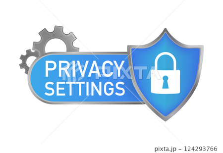 Icon with privacy settings. Safety sign. Risk sign. Virus protection concept. Internet technology. Personal protection. Phone icon vector. 124293766
