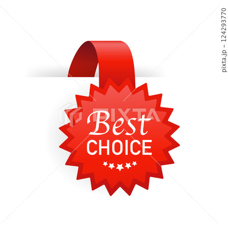 Best choice badge in flat style on white background. Best choice banner, great design for any purposes. Discount banner promotion template. Business icon. Flat vector. 124293770