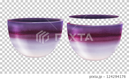 Pots for plants and flowers. Large planters, vases with a textured gradient. Watercolor container template for home, office, garden, for urban jungle, greenhouse, indoor and garden flowers and plants 124294176