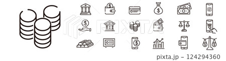 金 銀行 アイコン 124294360