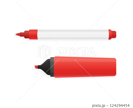 Marker in flat style on white background. Vector illustration design. Marker in flat style on white background. Vector illustration design. 124294454