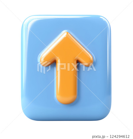 Bright, cheerful arrow icon for user interaction and navigation. 124294612
