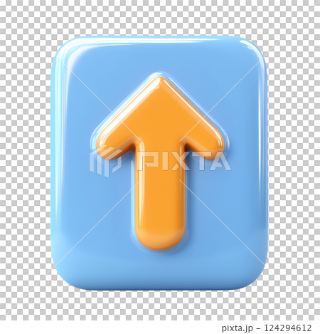 Bright, cheerful arrow icon for user interaction and navigation. 124294612