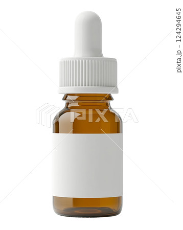 Dropper bottle filled with liquid for various uses. Photo realistic 124294645