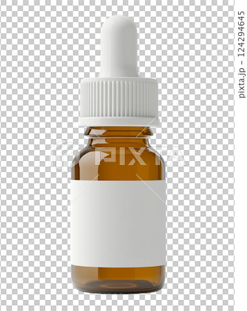 Dropper bottle filled with liquid for various uses. Photo realistic 124294645