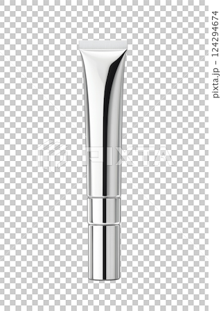 Stylish silver cosmetic tube for skincare or beauty products. Photo realistic 124294674