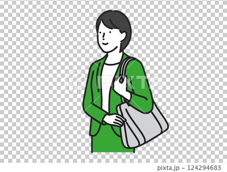 一位身著西裝、目光遠大的女性 124294683