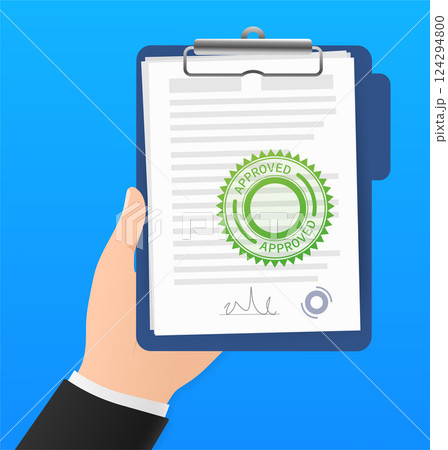 Flat approved rejected document for report design. Vintage vector illustration. Flat vector illustration. Flat approved rejected document for report design. Vintage vector illustration. Flat vector illustration. 124294800