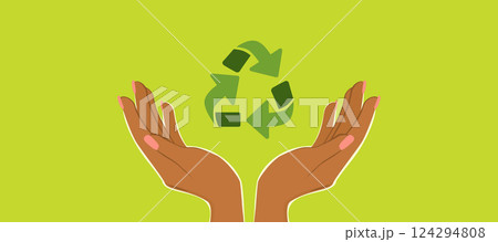 Hands Holding Ecology Icon Symbol Vector Illustration 124294808