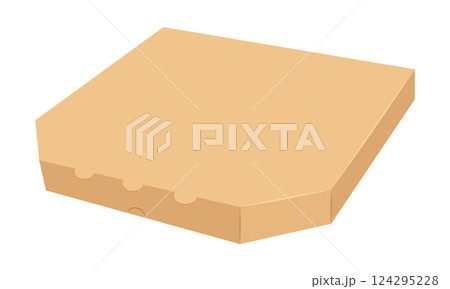 cardboard pizza box vector illustration cardboard pizza box vector illustration 124295228