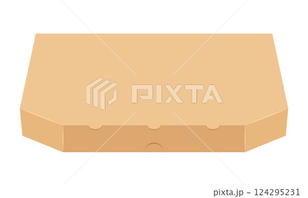 cardboard pizza box vector illustration cardboard pizza box vector illustration 124295231