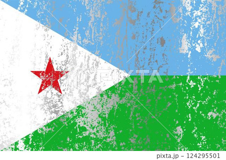 Djibouti flag with grunge effect. 124295501